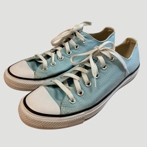 Converse Chuck Taylor All Star Low Top Shoes Light Blue Canvas Womens 9 Mens 7